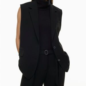Aritzia Babaton Women’s Black Takeover Vest Sleeveless Blazer Size XS NWT